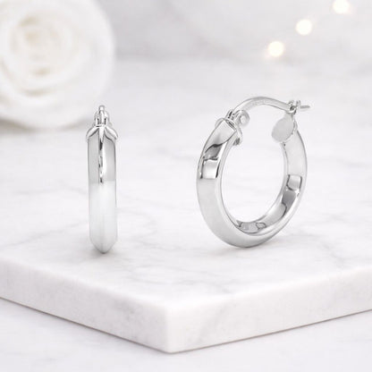 925 silver hoop earrings sterling silver hoops silver huggie earrings silver tube hoops silver round earrings silver polished hoops silver fashion earrings