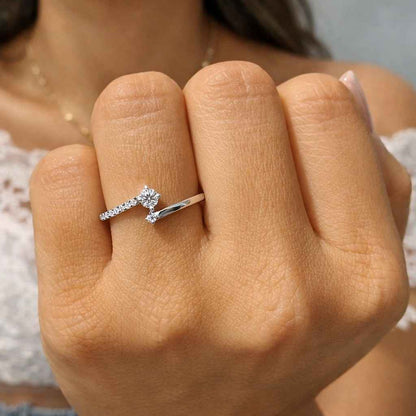 925 silver ring platinum ring sterling silver ring silver engagement ring silver bridal ring silver bypass ring
