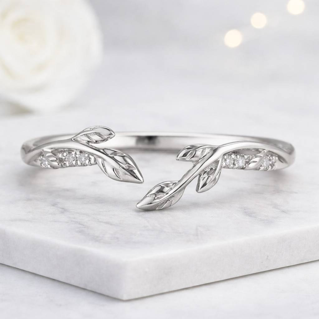925 silver ring sterling silver ring platinum ring silver leaf ring silver vine ring silver branch ring