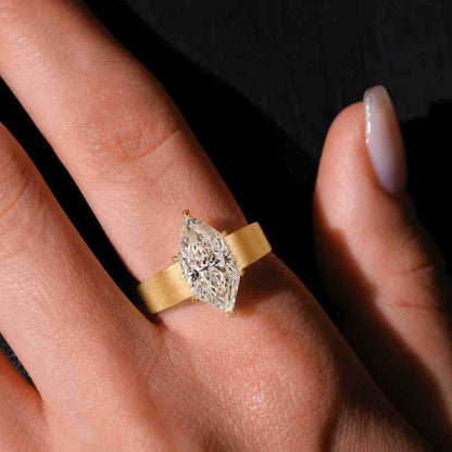 Dutch Marquise Cut Lab Grown Diamond Solitaire Engagement Ring