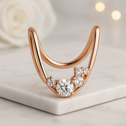 Anniversary Gift for Wife Chevron Ring