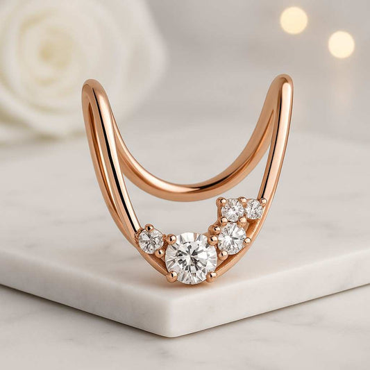 Anniversary Gift for Wife Chevron Ring