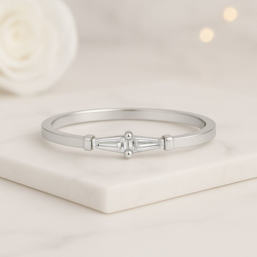 Baguette Ring Diamond Eternity Band Statement Ring Engagement Ring