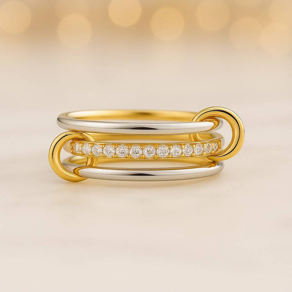Baguette and Round Moissanite Garland Ring Stacking Wedding band Half Eternity Mixed Diamond Band Anniversary Gift For Her