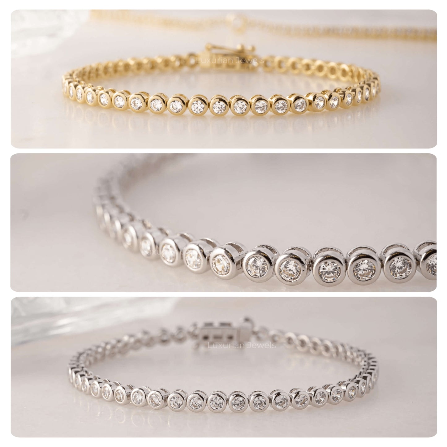 Bezel Set Bubble Style Eternity Comfortable Wedding Bracelet