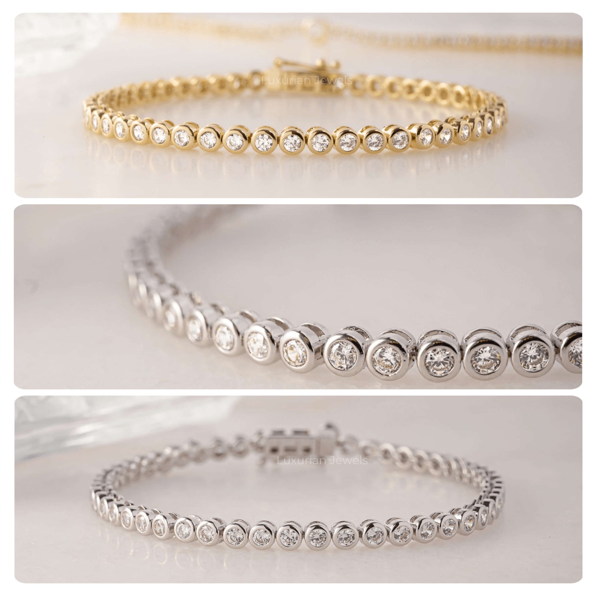 Bezel Set Bubble Style Eternity Comfortable Wedding Bracelet