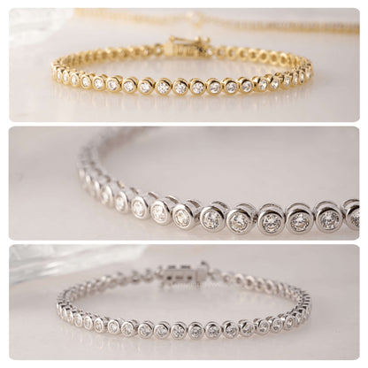 Bezel Set Bubble Style Eternity Comfortable Wedding Bracelet