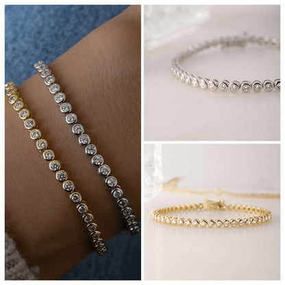 Bezel Set Style Eternity Comfortable Wedding Bracelet