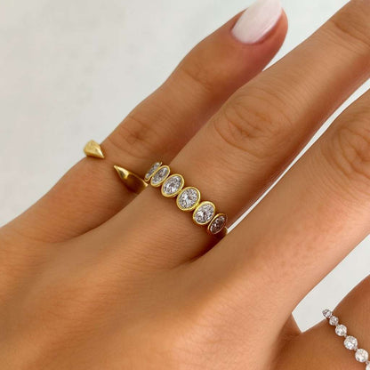 Bezel Set Full Eternity Anniversary Band CVD Diamond Promise Band For Your Love