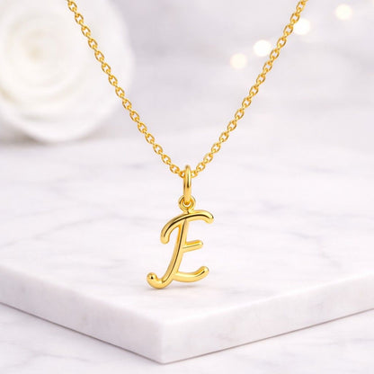 Birthday Gift For Her, Initial Pendant Jewelry Gold Chain,