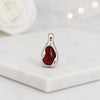 Red Garnet Pendant Necklace with Organic Teardrop Setting