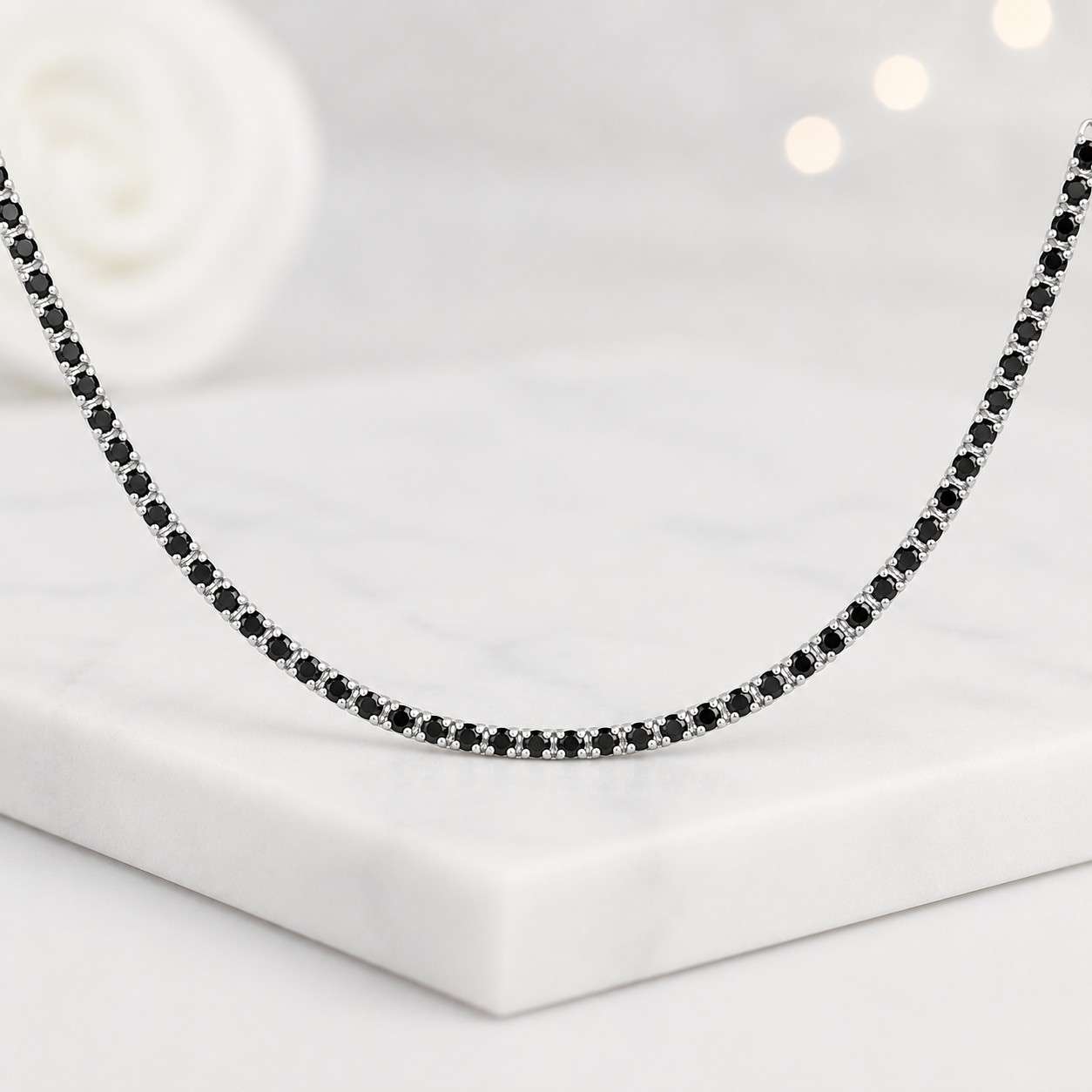 black certified mossanite tennis necklace: 14k black gold plated, hip hop mens jewelry, sterling silver, 925 silver tennis chain
