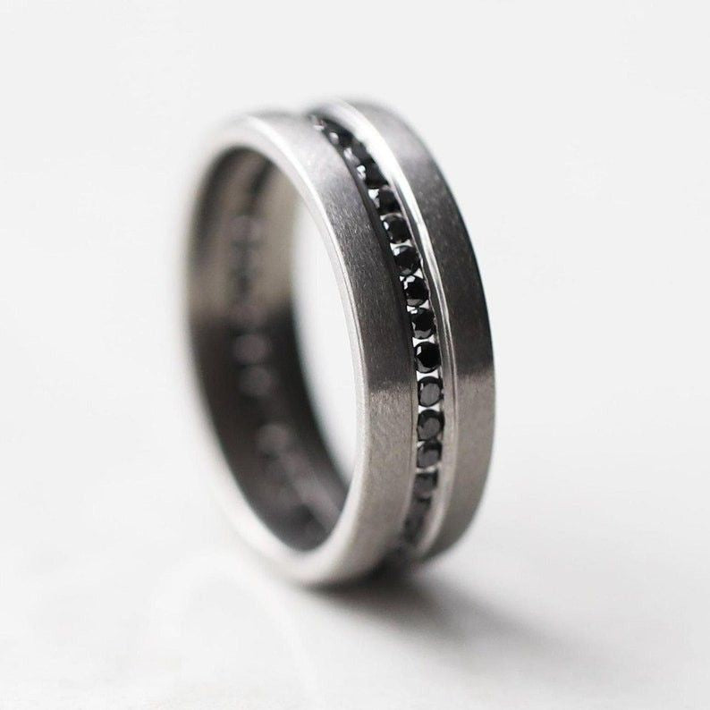 Black Diamond Full Eternity Mens Band For Mens Gift