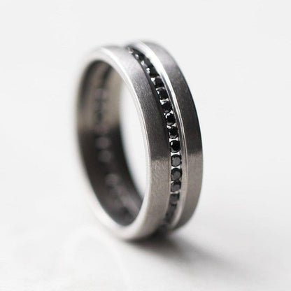 Black Diamond Full Eternity Mens Band For Mens Gift