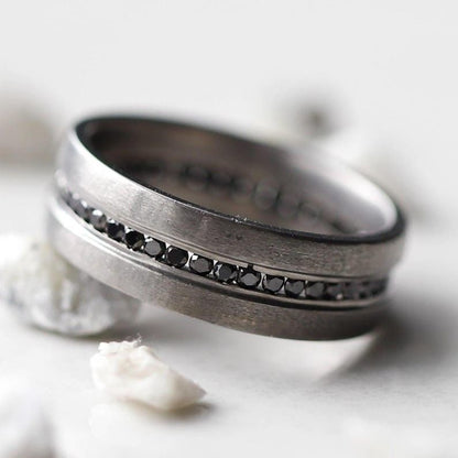 Black Gold Black Diamond Full Eternity Mens Band For Mens