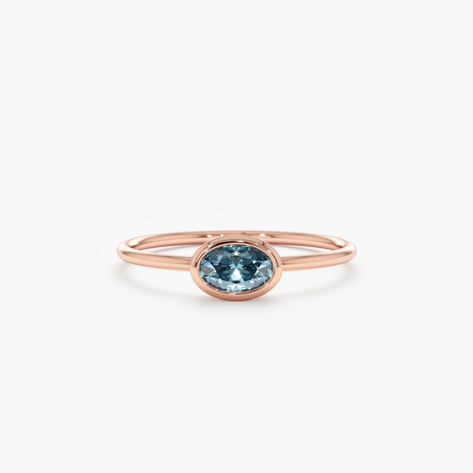 Blue Topaz Gold Stackable Ring