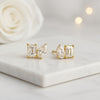 Pear And Emerald Cut Minimalist Toi Et Moi Stud
