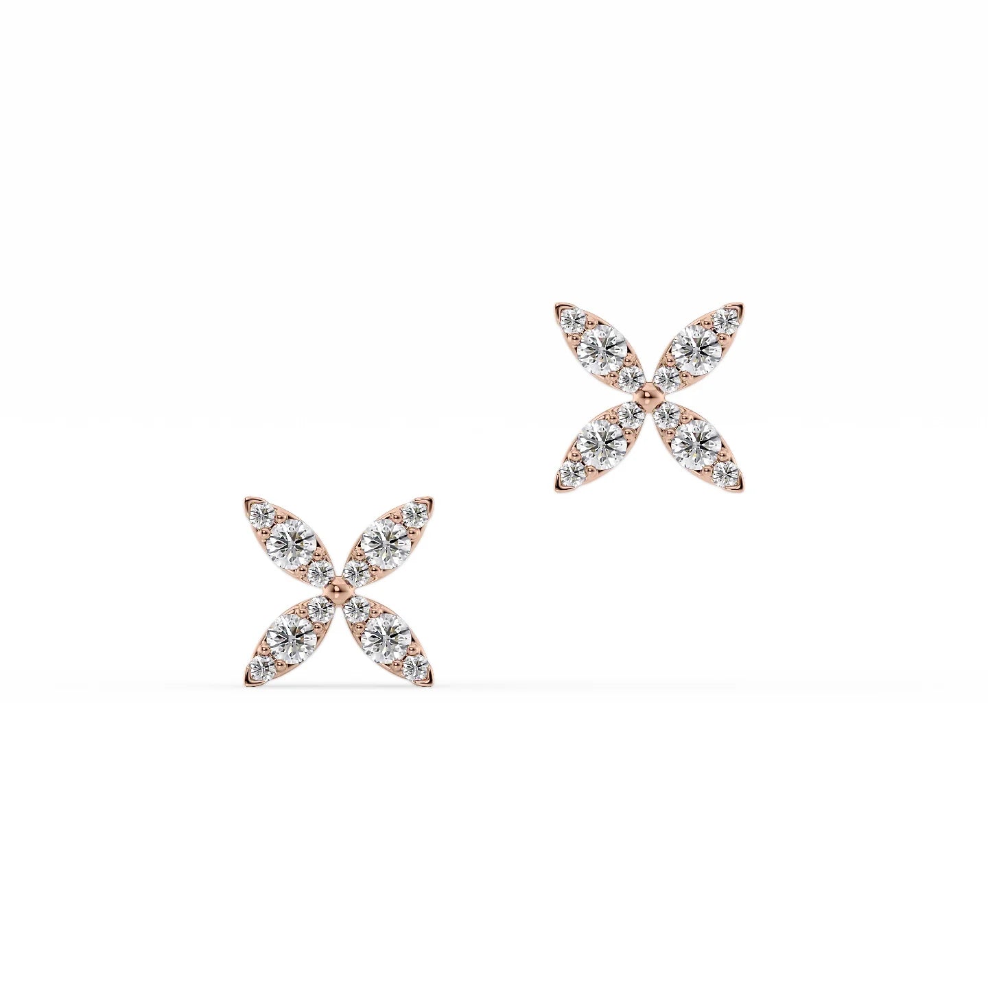 Butterfly Earrings, Dainty Minimalist Diamond Earrings in 14k