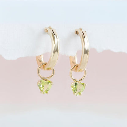 Cartilage Earring , Heart Drop Earrings, Diamond Huggie Earrings