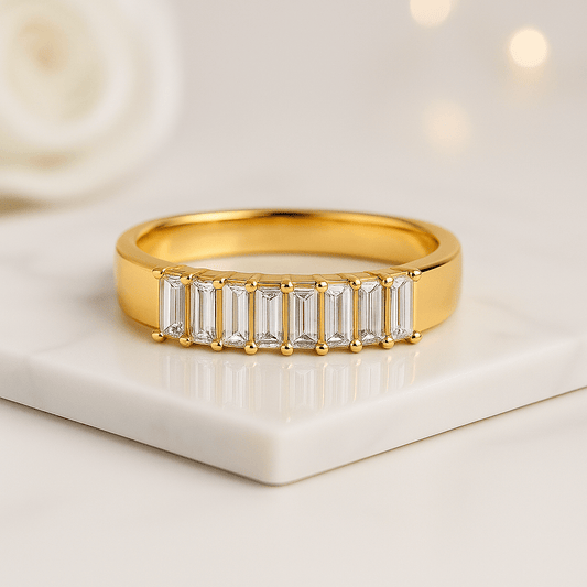 Channel Setting Half Eternity Women's  Wedding Band
