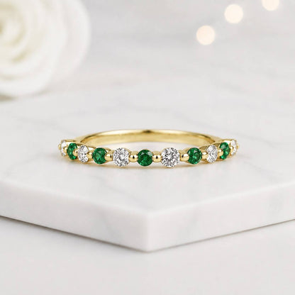emerald ring gemstone ring eternity ring stacking ring band ring wedding band anniversary ring