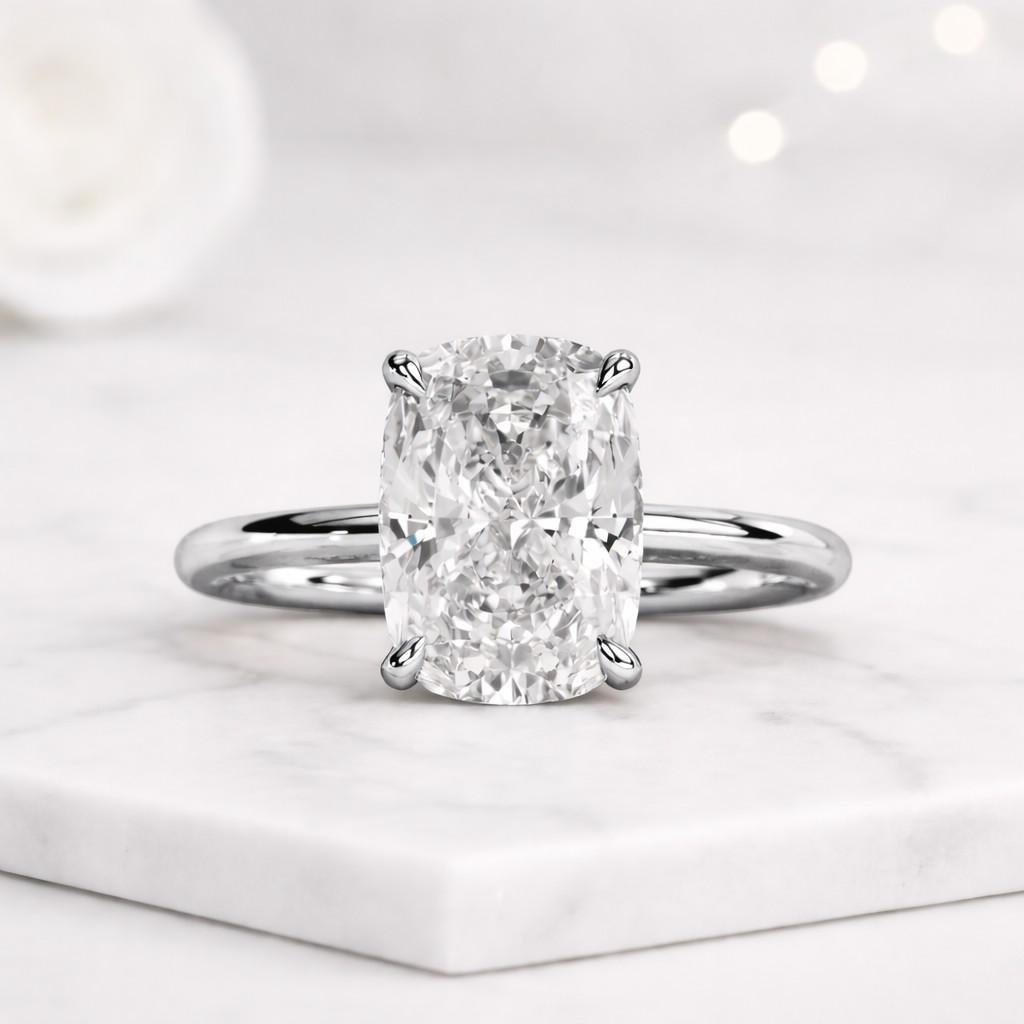Cushion Lab Grown Diamond Engagement Ring