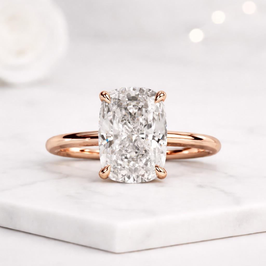 Cushion Lab Grown Diamond Engagement Ring