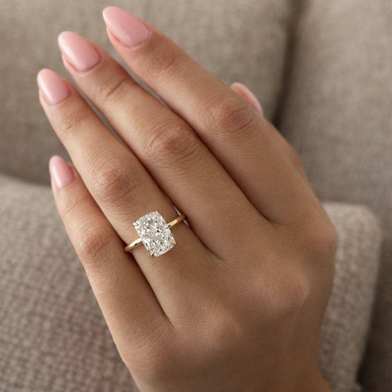 Cushion Lab Grown Diamond Engagement Ring