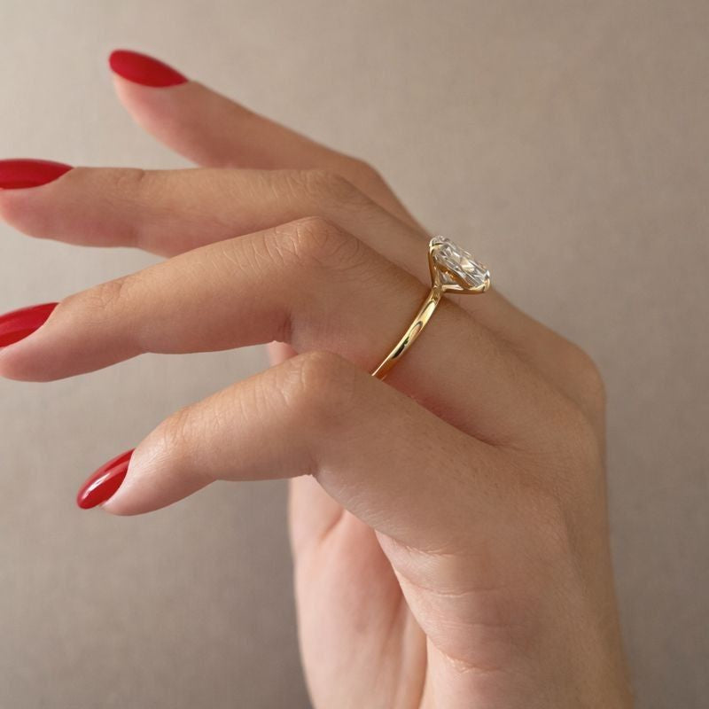 cushion lab grown diamond engagement ring 