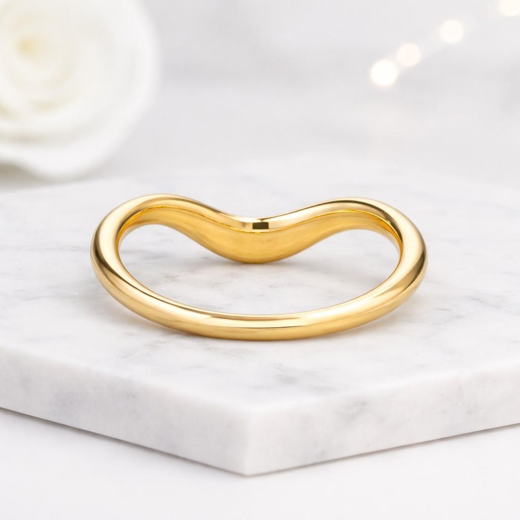 Chevron Ring for Women Minimalist Contour Ring Thin Stackable Ring