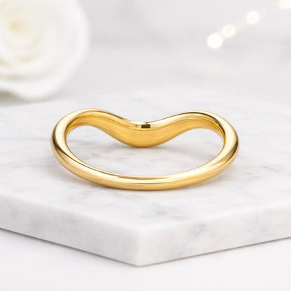 Chevron Ring for Women Minimalist Contour Ring Thin Stackable Ring