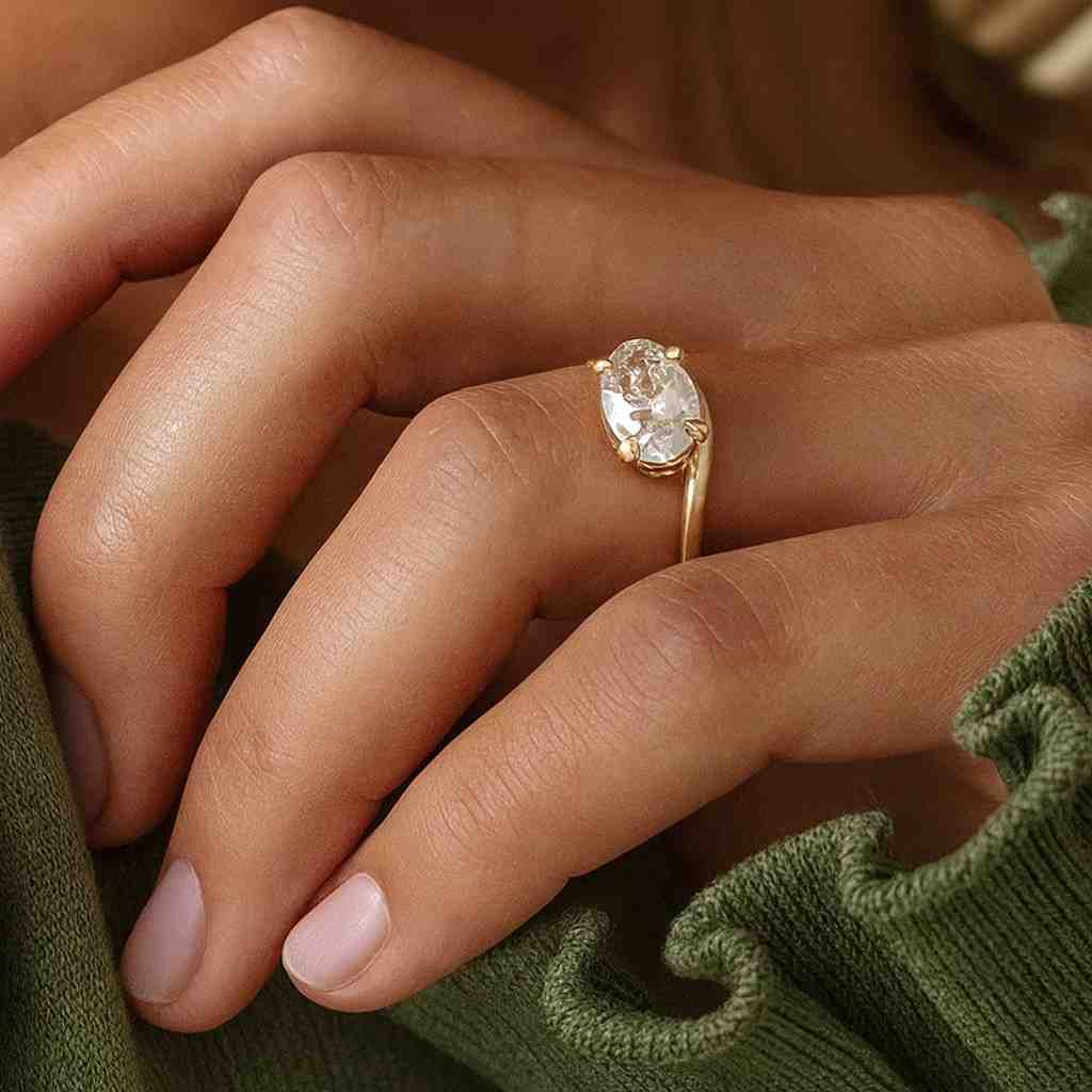 Chevron Stackable Matching Moissanite Ring Unique Promise Ring Gift for Her