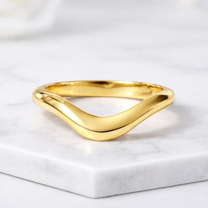 Chunky Wave Wedding Ring for Women
