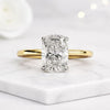 Classic 2 CT Elongated Cushion Cut Lab Grown Diamond Solitaire Ring