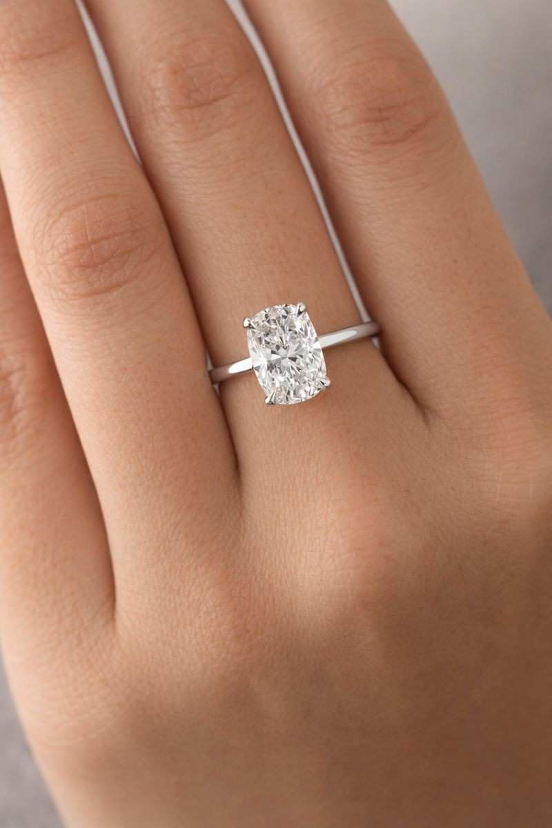 Classic 2 CT Elongated Cushion Cut Ring