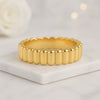 Solid Gold Ribbed Wedding Band