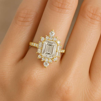 Conflict Free Diamond Engagement Ring For Her Halo Simulated Diamond Ring