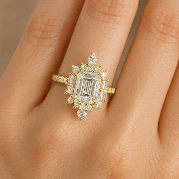 Conflict Free Diamond Engagement Ring For Her Halo Simulated Diamond Ring