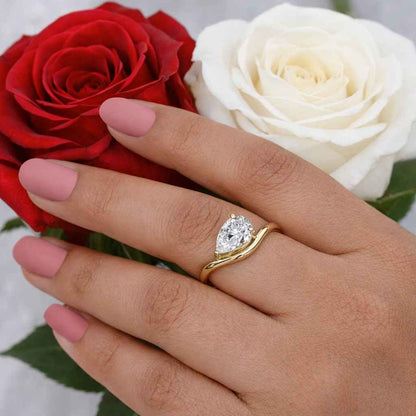 14K Yellow Gold Anniversary Ring For Her 
