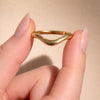 14k Gold Curved Wedding Band Stack Ring Curve Band