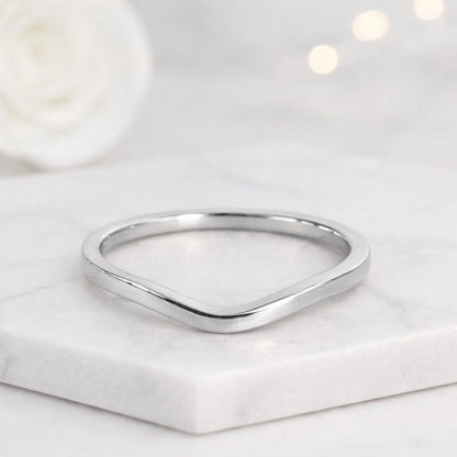 Curved Band Curved Wedding Band Stackable Band