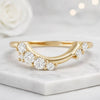 0.31 CT Round Cut Lab Grown Diamond Curved Wedding Band