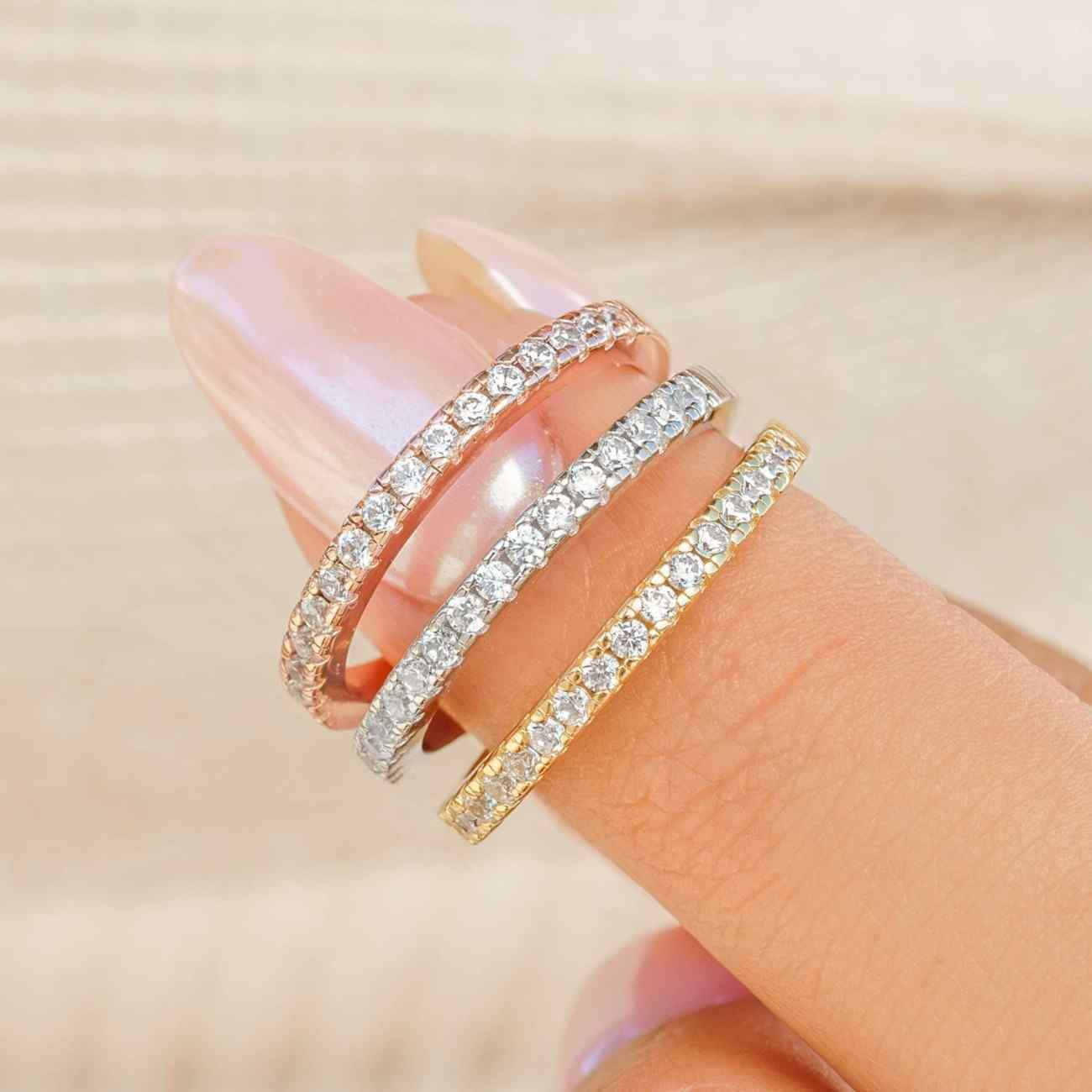 Silver Pave Band Anniversary Band