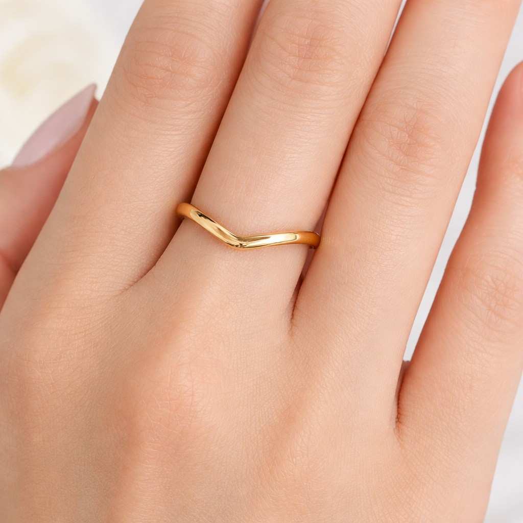 curved wedding band curvedstacking engagement ring