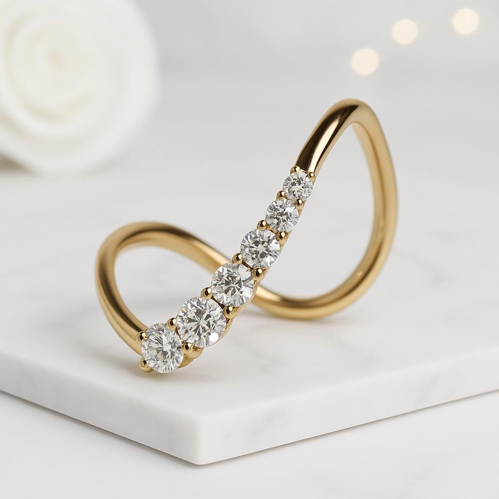 Curved Wedding Band Promise Ring Women Custom Ring