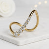 14K Solid Yellow Gold Curved Wedding Ring