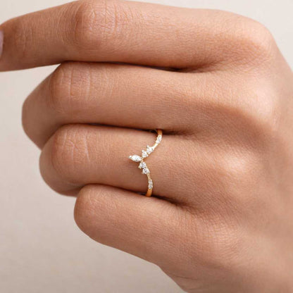 Curved Wedding Band V Wedding Band