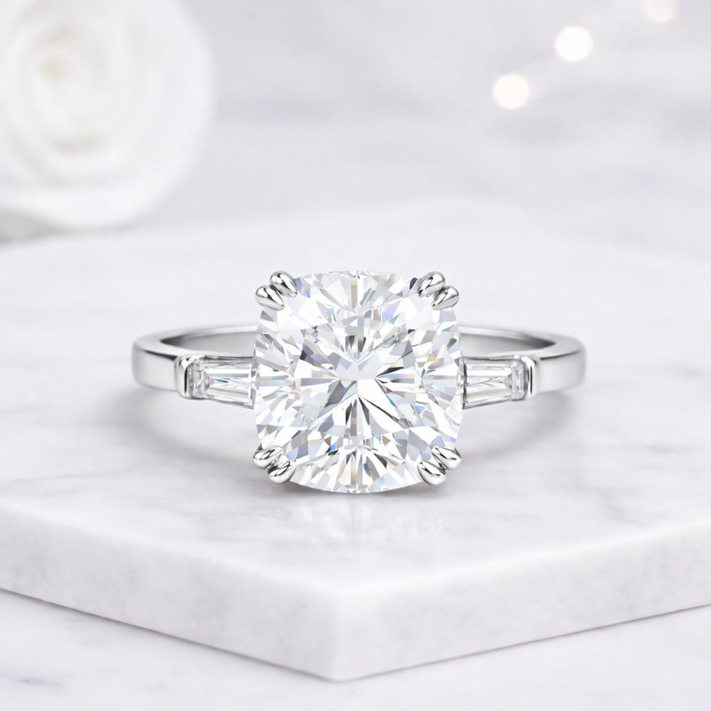three stone engagement ring