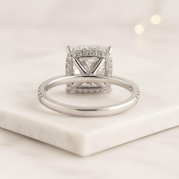 Cushion Cut Moissanite Wedding Ring Set 3 Pcs Bridal Ring Set Trio Ring Set Unique Gift For Her