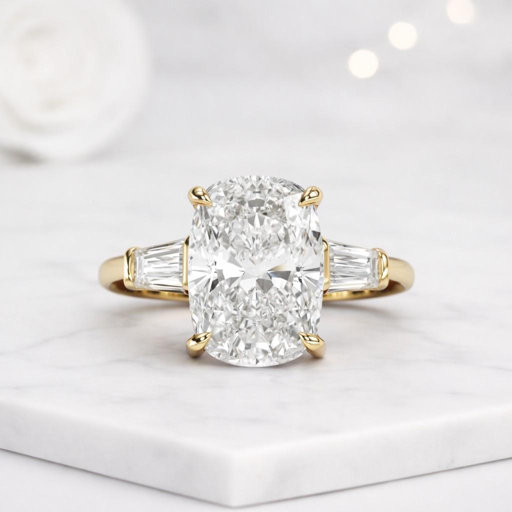 Cushion Lab Grown Diamond Engagement Ring
